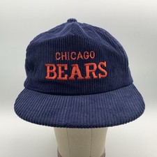 NWT CHICAGO BEARS AJD Corduroy Cap Vintage 80s Hat Blue Orange Block Snapback OS