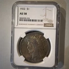 1922 AU 58 NGC Peace Dollar