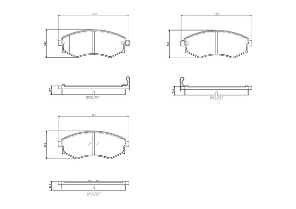 Vorderachse Brembo P 30 097 Bremsbelagsatz, Scheibenbremse FüR Hyundai,Hyundai (-image