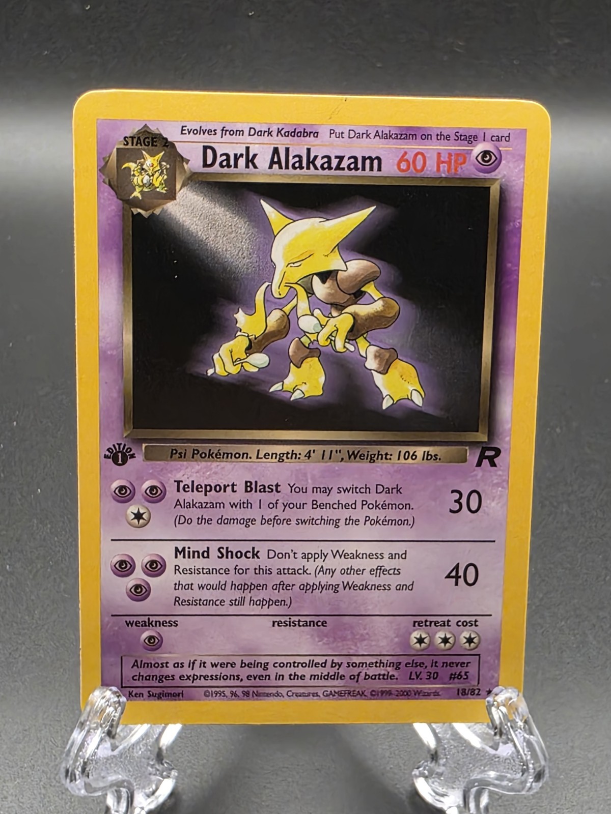 Dark Alakazam 18/82 1st Edition 1999 Pokemon TCG Team Rocket