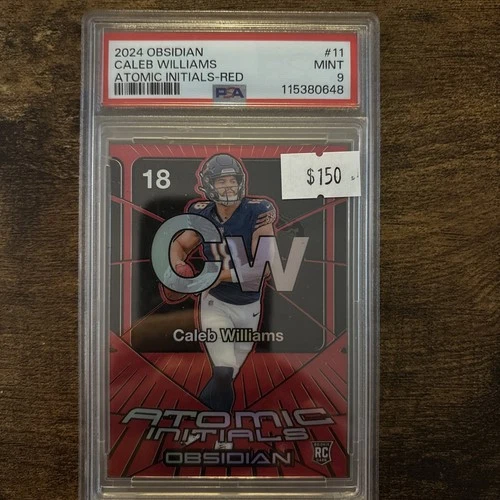 2024 Panini Obsidian Atomic Initials Caleb Williams #11 Red /75 (RC) PSA 9