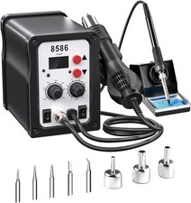 8586 Hot Air Soldering Station 700W, 2-in-1 LED Digital Desoldering Station Kit 