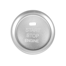 2Pc Set Silver Aluminum Keyless Engine Push  Button & Surrounding9907