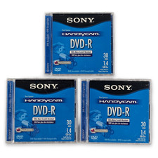 Sony Handycam DVD-R 1.4GB 30min AccuCORE Scratch Resistant Discs 3 Pack
