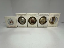 Vintage Schmid Christmas 1976-1994 Glass Ornaments Lot Of  5 by Berta Hummel