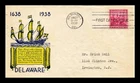 US COVER DELAWARE 300TH ANNIVERSARY FIRST DAY ISSUE SCOTT 836