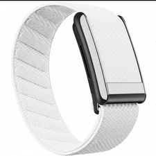 Whoop 5.0/MG White Replacement Band - Luxe Superknit - Shiny Silver Clasp/Link