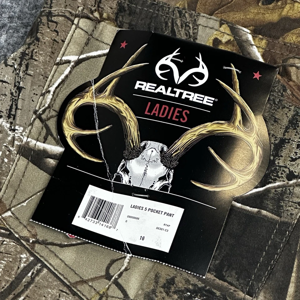 Realtree Camo Pants Ladies 16 Brown Green Camouflage Hunting 5 Pocket Outdoor - Image 4 of 4