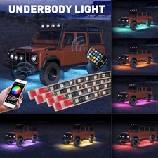 APP+ Remote Control LED Strip Under Car Tube Underbody System Neon Light Kit New
