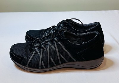 Dansko Henriette Womens Size 38 Black Suede Comfort Walking Sneakers Shoes EUC