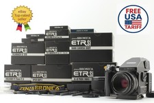 All Boxed [NEAR MINT] Bronica ETR Si Film Camera AE III PE 75mm Lens From JAPAN