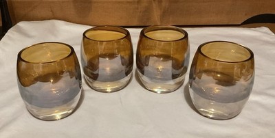 Mikasa Solaris Votives- Amber Iridescent- Set of 4