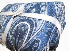 Pottery Barn Blue White Billie Paisley Full Queen Cotton Quilt New