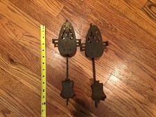Antique Vintage Metal Ice Skates Cast Steel Size 10.5 Clip On US Hockey
