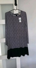 Michael Kors MK Women's Pattern Pleated Dress Size Large, Black White New! $135
