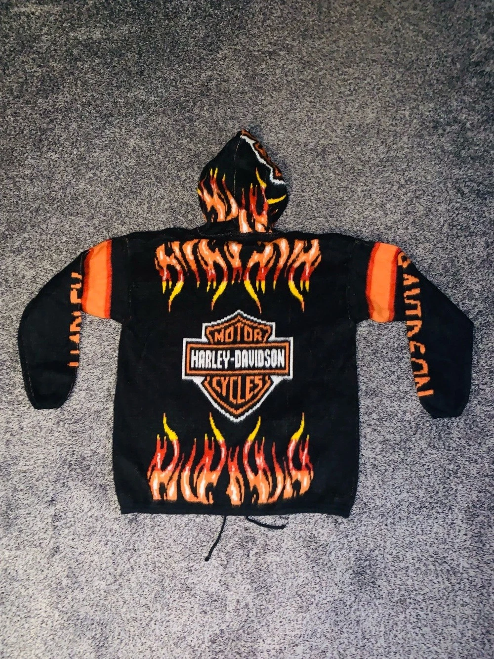 Reworked Vintage Harley Davidson Flame Hoodie/Jacket(Unisex,Never Worn Men’s image 2