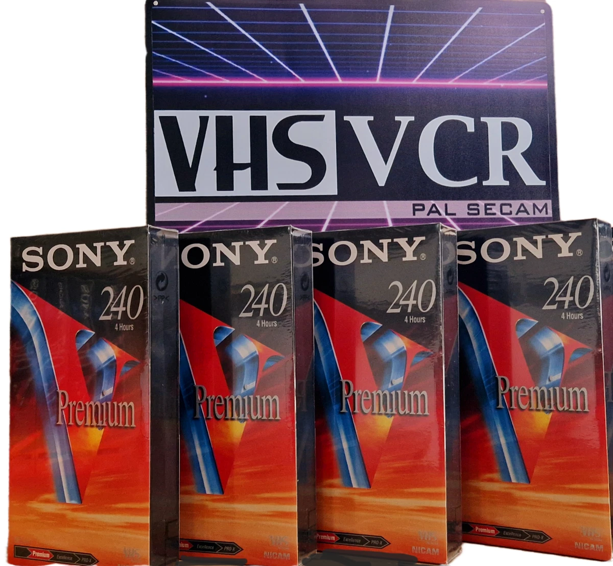 Lot de 8 Cassettes Video Vierge VHS 180 mn , sous blister