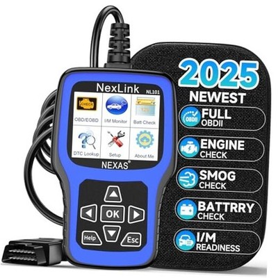  NL101 OBD2 Scanner with Battery Tester - Check Engine Code Reader, Car black