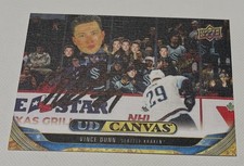 Vince Dunn Signed Card Upper Deck Canvas UD JSA COA IP Auto Seattle Kraken a