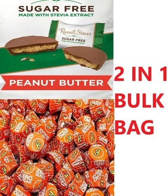 SUGAR FREE RUSSELL STOVER-REESE'S PEANUT BUTTER CUP CHOCOLATE CANDY BULK VALUE!!