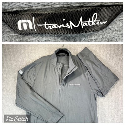 Travis Mathew Hyundai automotive  Pullover 1/4 Zip Men XXL Sweatshirt Gray