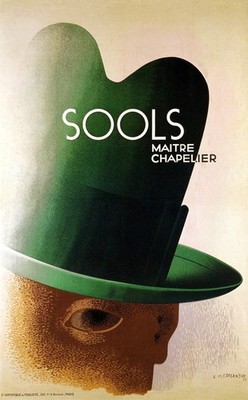 Sools Maitre Chapelier Cassandre Art Deco Hat Shop Poster Print 24x36