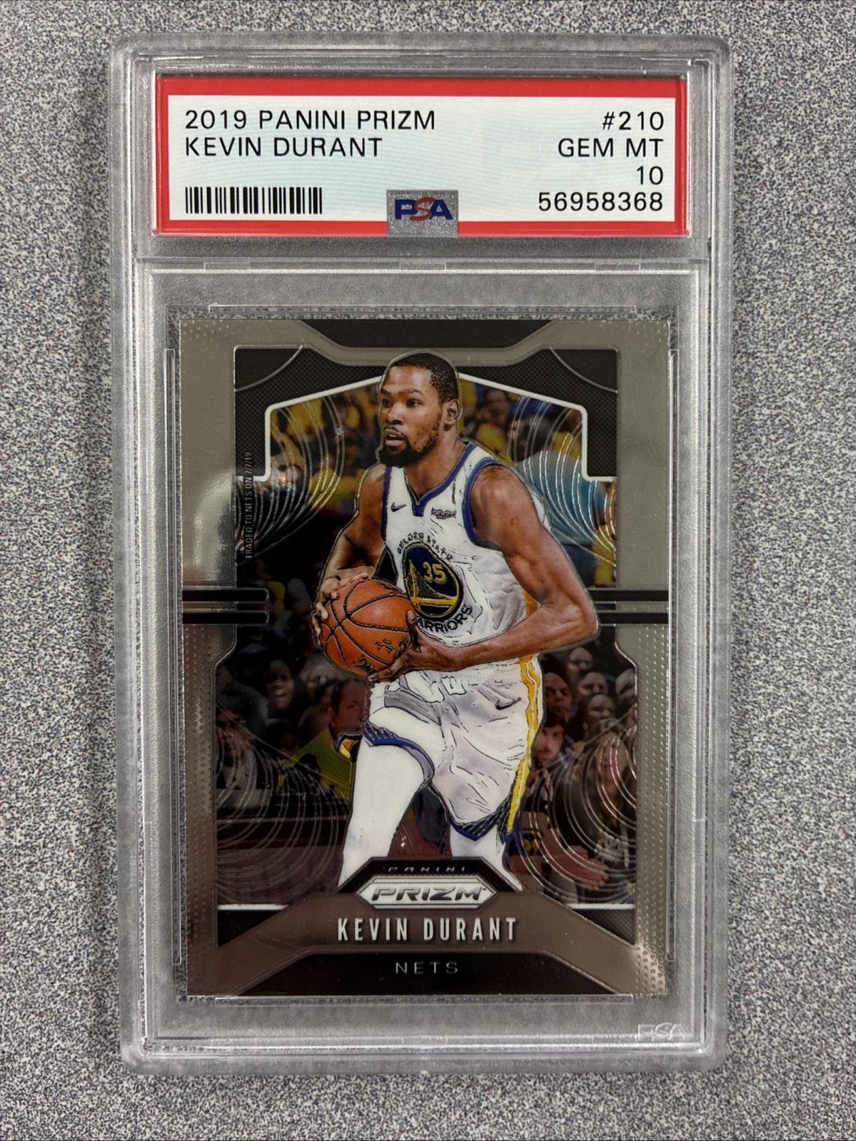 Kevin Durant 2019 Panini Prizm #210 Warriors Nets PSA 10