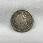 1841-P Seated Liberty Half Dime H10C Key Date Silver Rainbow Toned Coin