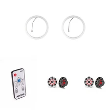 Kicker ( 2 Pair ) 45KM84L 8" LED Marine Speakers & 47KLSR8 8-Inch LED Spacer ...