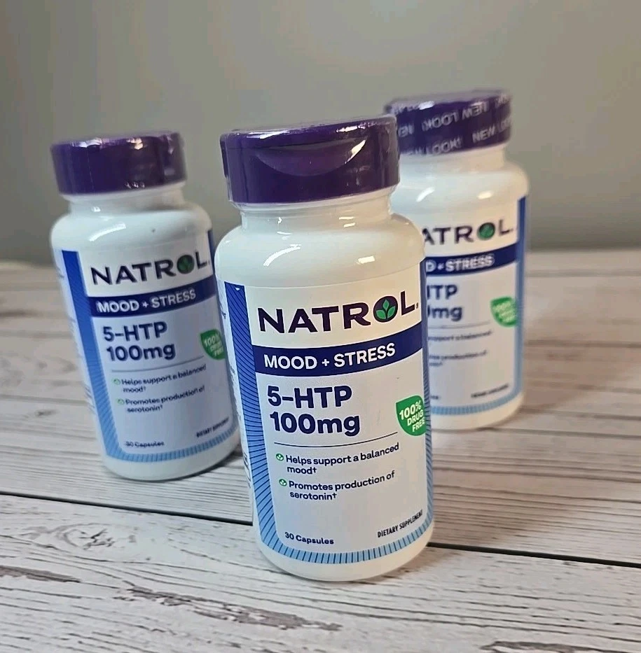 Natrol 5-HTP 100mg Para Estado de ánimo y estrés 30 Cápsulas ea. ** 3 botellas** Exp 6/26 Foto 2 de 4