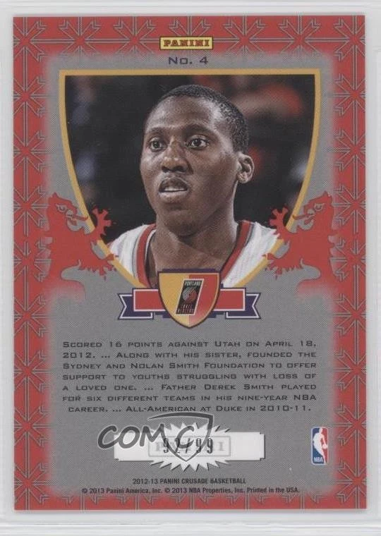 2012-13 Panini Crusade Crusade Red /99 Nolan Smith #4 Rookie RC - Image 2 of 2