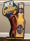 Large Vintage Metal Michelob Golden Draft Beer Sign Smooth Over Everything Sign