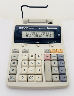 Sharp EL-1801E Druckrechner batteriebetrieben funktionstüchtig Drucker nicht getestet