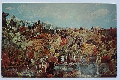 Pocono Mountains Mural Collage Forest Lake Scene Vintage Dexter Press Postcard