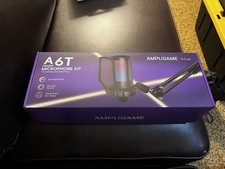 FIFINE AmpliGame A6T USB Microphone Kit Black RGB Gain Control Boom Arm Stand