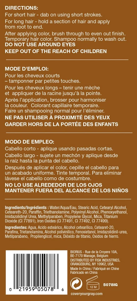 Varita para colorear cabello cobertura gris instantánea tamaño de viaje 3 cuentas 8 tonos disponibles Foto 3 de 4