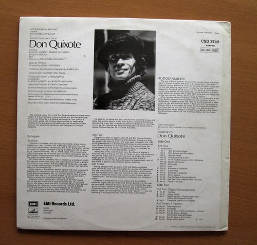 CSD 3749 Don Quixote Rudolf Nureyev Minkus John Lanchberry 1973 EMI Stereo NM/EX - Picture 4 of 4