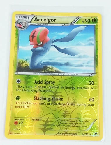 Accelgor 12/101 Noble Victories Reverse Holo Rare Pokémon Card 2011