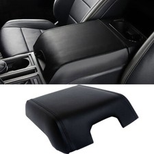 New For 2015-2019 Ford F150 Black Leather Armrest Center Console Lid Cover