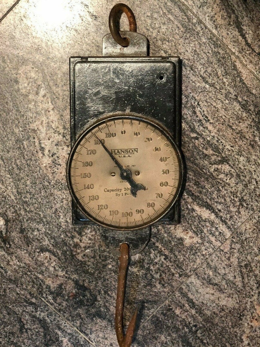 Antique Rustic HANSON 200 LB Capacity Mercantile Hanging Scale