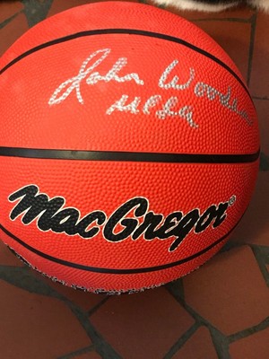 john wooden autographed basketball