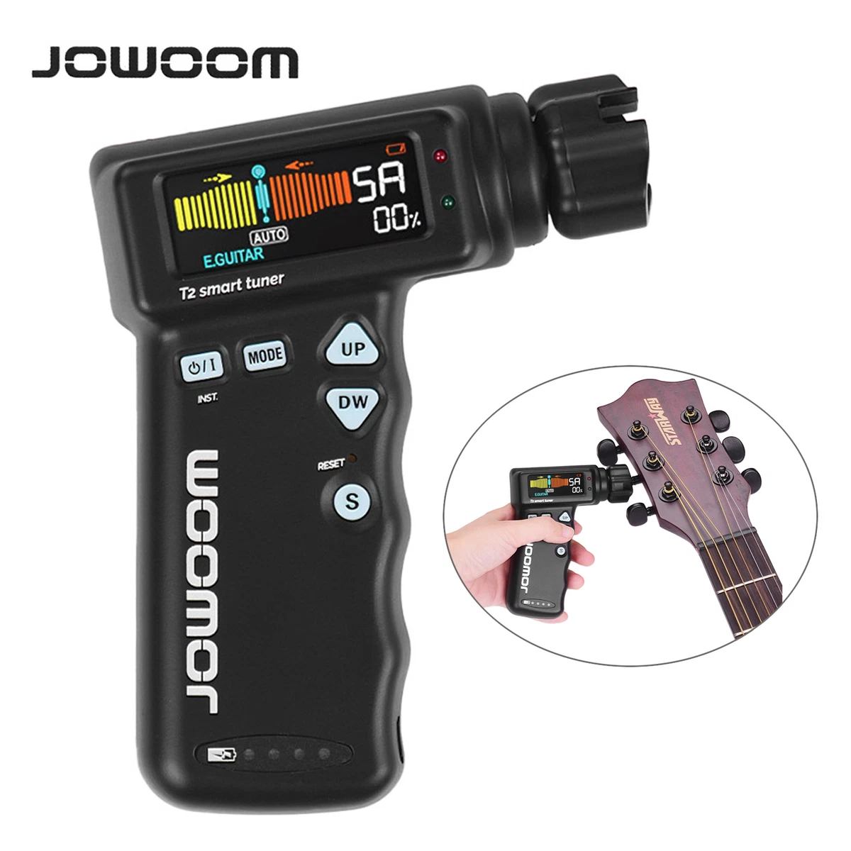JOWOOM T2 Automatic Smart Guitar Tuner Electric String Winder Rechargeable V3Y3
