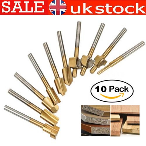 10Pcs Kit For Dremel Rotary Tool 1/8" 3mm Mini Shank HSS Titanium