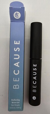 BeCause Cosmetics Perfecting Brow Gel Back to Black NEW in Box NIB