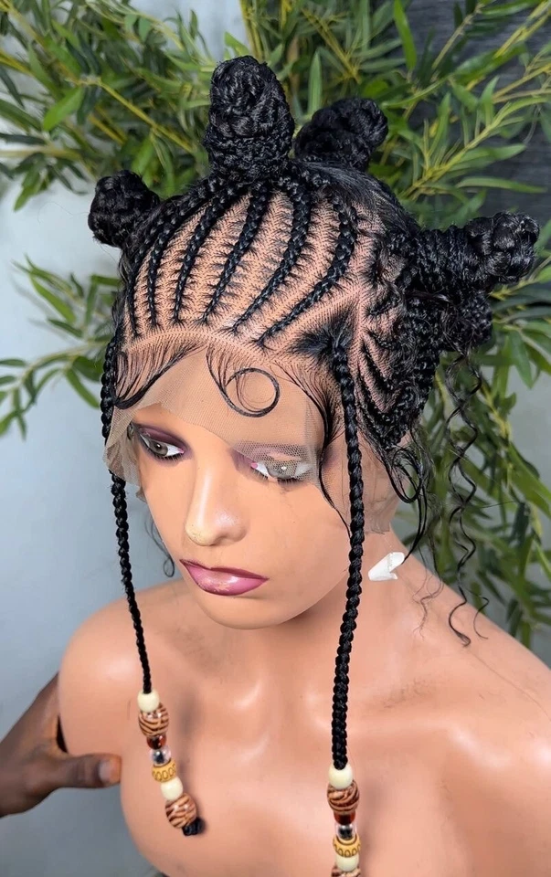 Peluca trenzada: caja trenzas peluca trenzada peluca frontal de encaje. Peluca Box Trenzas.Loc USA  Foto 3 de 4