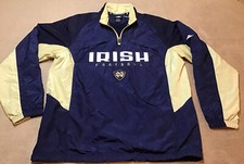 Notre Dame Irish Football Mens Adidas 1/4 Zip Windbreaker Pullover Sz M EUC