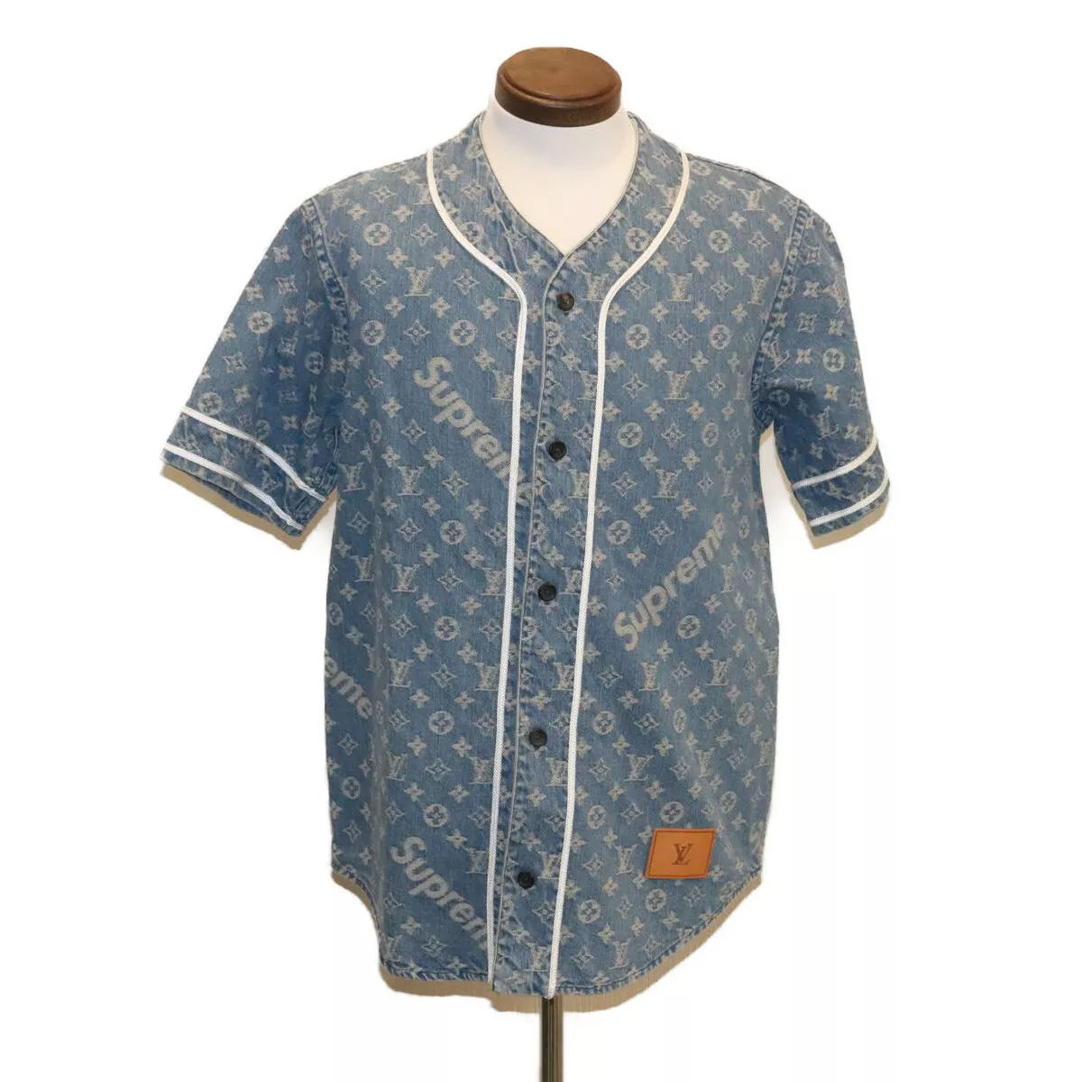 Supreme x Louis Vuitton Jacquard Denim Baseball Jersey