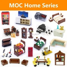 MOC City Street Room House Furniture Scene Building Blocks Bricks View Bulk DIY