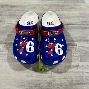 Crocs Philadelphia 76ers NBA Clogs‎ M7 / W9 Red Blue White Team Logo Slides NBA PHILA. SIXERS CROCS CLASSIC CLOGS. M7/W9 NIPB W/TAGS  main image 4