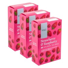 M&S Strawberry & Raspberry Infusion Tea Bags 20 per pack | Pack of 3